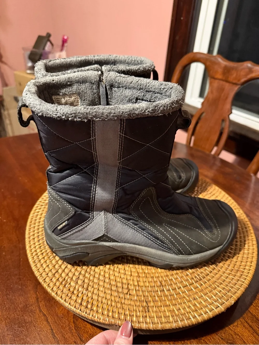 Keen Black and Navy Keen Warm Insulated‎ Winter Boots with Gray Trim